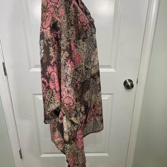 Susan Graver Paisley Print Kimono Shawl Poncho Size XL CB-70 - Picture 6 of 8